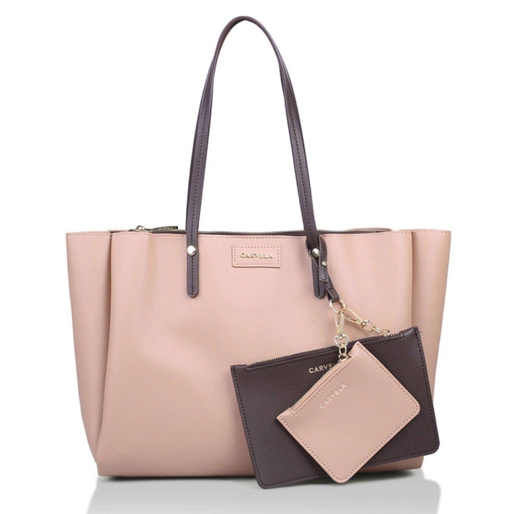 NWT Carvela Kurt Geiger Freya 2 Triple Tote Bag Blush pink with 2 wallets set - Picture 13 of 13